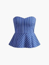 Stripe Belted sweetheart Pants Set